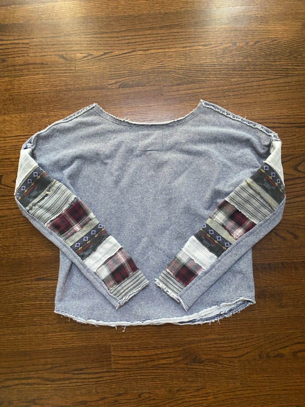 Women’s We The Free 100% Cotton Stripe Sweatshirt Raw Hem Size M - Picture 7 of 8